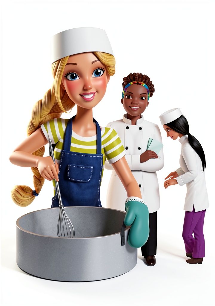 Child holding Kindle displaying Mattel Kids Cooking Career Book on a low wooden desk