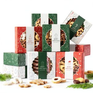 Christmas Cookie Boxes Set of 9 by ZICOTO Sturdy Tins with Lids-0