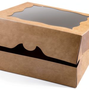 CHERRY 15-Pack Brown Bakery Boxes 10x10x3 Inch with PVC Window-0