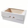 ONE MORE 15-Pack White Bakery Box12x8x2.5inch,Large Pastry Cookie Box for Donuts,Muffins with Window Lid - Auto-Pop up Paper Box Doughnut Chocolate Strawberries Treat Boxes,Pack of 15-3