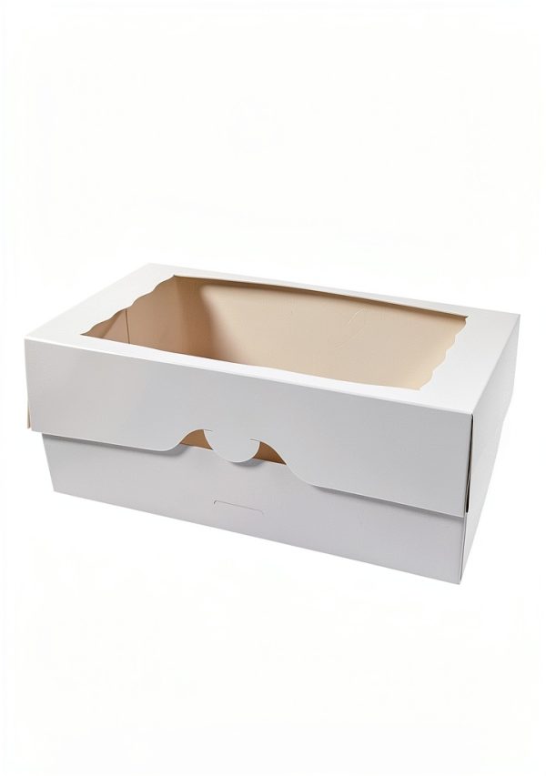ONE MORE 15-Pack White Bakery Box12x8x2.5inch,Large Pastry Cookie Box for Donuts,Muffins with Window Lid - Auto-Pop up Paper Box Doughnut Chocolate Strawberries Treat Boxes,Pack of 15-3