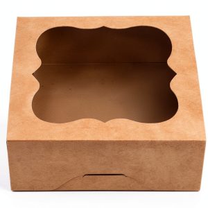 CHERRY 15-Pack Brown Bakery Boxes 7x7x3 with PVC Window-0