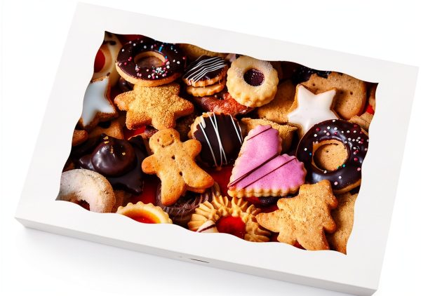 ONE MORE 15-Pack White Bakery Box12x8x2.5inch,Large Pastry Cookie Box for Donuts,Muffins with Window Lid - Auto-Pop up Paper Box Doughnut Chocolate Strawberries Treat Boxes,Pack of 15-0